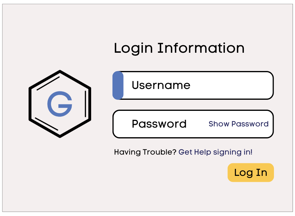 Login image with username and password